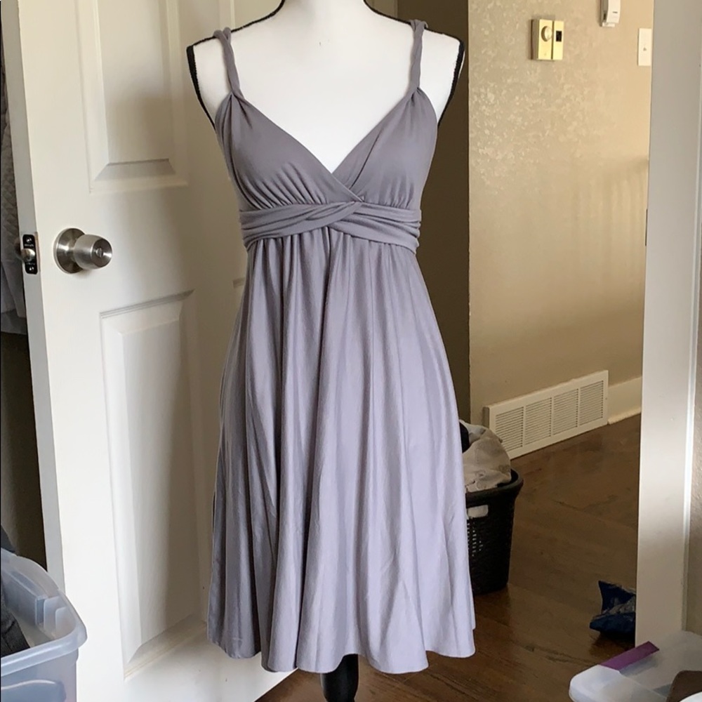 LOFT Petites Grey Summer Tank Dress XSP